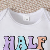 MQTIME  -  3Piece Summer Newborn Girls Clothes Fashion Cartoon Cute Letter Short Sleeve Cotton Bodysuit+Shorts+Hair Band Baby's Sets