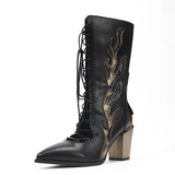 MQTIME  -  New Arrival Womens Shoes Fashion Pointed Head High Heel Boots for Woman Exquisite Motorcycle Boots Designer Shoes Botas De Mujer