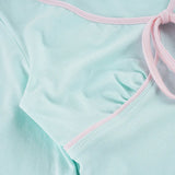MQTIME  -  Sweet Contrast Color V Neck Half Sleeve Temperament Slim All Match Y2k Knitted T-Shirts