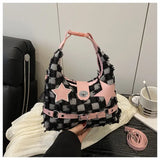MQTIME  -  American Retro Buckle Cowboy Pentagram Punk Shoulder Bags Crossbody Bag Large Capacity Storage Bags Wallet Woman Bag