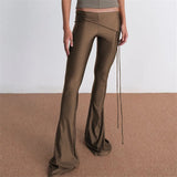 MQTIME  -  Casual Sexy Sweatpants Yoga Pant Women Summer Classic Bandage Simple Stretch Trend Streetwear Long Thin Trousers Bottoms