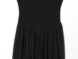 MQTIME  -  Women Mesh Splice Long Dresses Spring Summer Female Chic French Elegant Stand Collar Zip Sleeveless Vest Dress Lady Party Dress