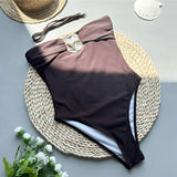 MQTIME  -  Vintage Elegant One Piece Swimsuit Women Metal Buckle Adjustable Suspender Bodysuits Bikini 2025 New Beachwear Lady Bathing Suit