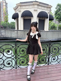 MQTIME  -  Vintage Dresses Slim Sweet Woman Clothes Y2k Kawaii Himekaji Polka Dot Dress Short Skirt Elegant Punk Fairy 2000s Hot Girl Chic