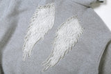 MQTIME  -  Backless Hooded Pullover Woman Wings Lace Autumn Trend Full Sleeve Skinny Stretch Hot Girls High Street Fashion Tops