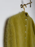 MQTIME  -  Women's Casual Fuzzy Knit Cardigan Sweater Crew Neck Long Sleeve Button Front Cropped Mohair Soft Warm Winter Outerwear