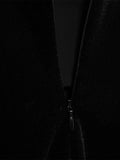 MQTIME  -  Velvet Halter Dress Black Sexy Slim Fit Elegant Straight Collar Waist Cinched Short Dresses Camisole Evening Gown Women's Wear