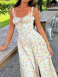 MQTIME  -  New Floral Midi Dress Bohemian Flowy Slit Dress Elegant Fashion Women Going Out A-line Casual Summer Sundress Print Halter Dress