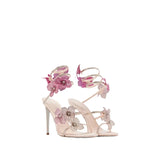 MQTIME  -  Snake Wrap High Heels Lace Flower Rhinestone Anklet Stiletto Sandals Women Shoes