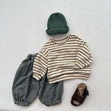  MQTIME  -  Autumn New Children Long Sleeve T Shirts Cotton Boys Girls Casual Striped Sweatshirt Baby Vintage Pullover Tops Kids Clothes