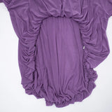  MQTIME  -  See Through Mesh 2 Piece Set Women Turn Down Collar Long Sleeve Asymmetrical Bubble Shirt Crop Tops + Bodycon Mini Skirts Suits