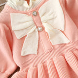 MQTIME  -  New Autumn Christmas Style Baby Girl Birthday Party Dress Kids Princess Dresses 2-6Yrs Children Knitted Clothes
