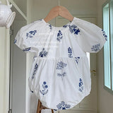  MQTIME  -  New Summer Newborn Baby Girl Romper Flying Sleeve Cotton Mesh Splicing Toddler Baby Girl Jumpsuit 0-24M Baby Girl Clothing