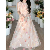 MQTIME  -  Hanging Neck Fairy Dress For Women New Summer Sleeveless Floral Long Dress French Style Vacation Party Dress