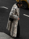 MQTIME  -  Vintage Leopard Print Faux Fur Winter Long Coats Women Thicken Warm Maxi Coat Female 2024 Casual High Street Lady Loose Outwears