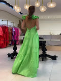 Mqtime Lady Elegant V-neck Bow Shoulder Maxi Dress Fashion Solid Lace Up Sleeveless Backless Vestidos 2024 Women Casual High Streetwear