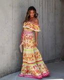 MQTIME  -  Boho Dress Women's One Shoulder Dress with Sexy and Fashionable Printed Long Style, Large Display, Summer New