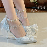 MQTIME  -  Original Bridal Lolita Heels 8cm Pointed Stiletto Pumps Women's Shoes for 18th Coming of Age Ceremony Weddings High Heels