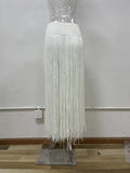 MQTIME  -  Long Tassel Hand Crochet Knitted Maxk Skirts Women Summer Fashion See Through Vacation Beach Cover Ups Long Skirt Holiday Bottom