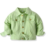 MQTIME  -  Denim Jackets For Boys Fashion Short Coats Children Clothing Spring Autumn Boys Girls Jean Outerwear Kids Single-breasted Jacket