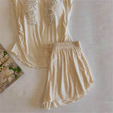 MQTIME  -   New Homewear Two-Piece Short-Sleeved Top Shorts Suit Pajamas Set Summer Comfortable Sleepwear Women Loungewear Pijama