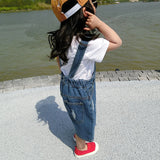 MQTIME  -  Children'S Denim Overalls Adjustable Solid Color Fashion Simple Casual Clothing Unisex Cotton Denim Baby Summer Overalls