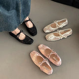 MQTIME  -  Summer New Square Head Bow Elegant Single Shoes Women Breathable Increase Mesh Mary Jane Shoes