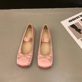 MQTIME  -  New Spring Summer Flat Ballet Shoes Women's Shoes  Retro Satin Mary Jane Shoes Ballet Flats Women Zapatos Mujer