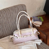  MQTIME  -  Korean Style Polka Dot Small PU Leather Top Handle Bag Ladies Contrast Color Shoulder Crossbody Bags New Trend Handbag