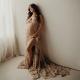  MQTIME  -  Maternity Dress Photoshoot for Pregnancy Baby Shower Photography Outfit Two-piece for Boutique Maternity Bump Friendly Dresses