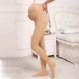 Mqtime Soft Velevt Tights For Pregnant Women Adjustable High Waist Maternity Pantyhose U-shaped Belly Support Leggings Spring Autumn
