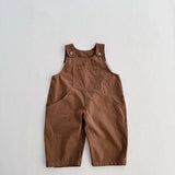  MQTIME  -  Autumn New Children Loose Overalls Solid Boys Vintage Jumpsuit Girls Strap Trousers Baby Casual Overalls Kids Clothes