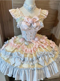 MQTIME  -  Sweet Lolita Young Girls Lolita Fashion Handmade Couture Frilly Dress Princess Core Women Boutique Wedding Party Costume