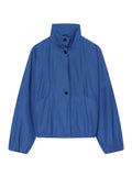 MQTIME  -  Fashion Lapel Blue Pocket Casual Jacket Long Sleeve Cropped Loose Autumn Chic Women Commute Daily Ladies Outerwear Street