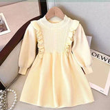 MQTIME  -  New Autumn Christmas Style Baby Girl Birthday Party Dress Kids Princess Dresses 2-6Yrs Children Knitted Clothes