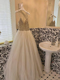 MQTIME  -  Off-White Prom Dress Sleeveless Sweetheart Neckline Spaghetti Strap A-Line Special Occasion Bridesmaid Evening Gown