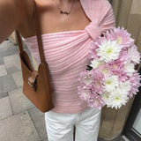 MQTIME  -  Simple and Elegant Style Bandeau Suspender Women's Sweater Women's Clothing Fall/Winter 2025