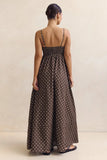 MQTIME  -  Women's Summer Slip Dress Dot Print Sleeveless Spaghetti Strap Backless Long A Line Dress with Pockets