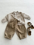  MQTIME  -  Autumn New Children Casual Pants Fashion Boys Simple Pocket Trousers Solid Baby Girls Loose Harem Pants Cotton Kids Clothes