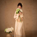 MQTIME  -  Women Photography Props Maternity White Elegant Pregant Split Top with Skirt Pregnancy Dresses Studio Photo Shoot Photo Clothes
