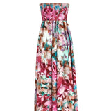MQTIME  -  Boho Printing Dress Women Beach Maxi Dress Floral Off Shoulder Sundress Strap Bohemian High Waist Summer Beach Dress
