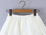 MQTIME  -  Fashion Elastic Low Waist Ruffles Swing Mini Skirts With Bud Shorts Underwear Lining Lace Cuff Skater Skirts Blue White Black