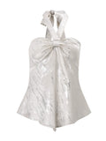 MQTIME  -  Summer New Chinese Style Lace-up Slash Neck Sleeveless Off Shoulder Tanks