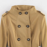 MQTIME  -  Autumn Winter Fashion Double Breasted Zipper Scarf Decor Trench Coat Women Elegant Streetwear