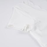 MQTIME  -  American Y2k Solid Lace Patchwork Fake Two Piece Sexy Bandage Bow Top Female