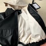  MQTIME  -  Coat Spring and Summer New Childrens Clothing Korean Style Boys and Girls Fashion Casual Hooded Leather Coat Simple