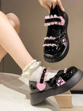 MQTIME  - Japanese Lolita Mary Janes Shoes Women Ruffles Kawaii Sweet Bow Platform Shoes Female Round Toe Cute Designer Shoes 2024 Summer