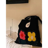 MQTIME  -  Flower Hand-embroidered Bag High-quality Casual Canvas Large Capacity Shoulder Crossbody Bag