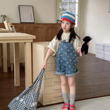  MQTIME  -  New Summer Toddlers Kids Denim Jumpsuits Polka Dot Printed Children Shorts Baby Girls Suspenders Overalls