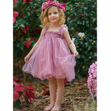 MQTIME  -  0-4Y Princess Toddler Girl Summer Dress Sleeveless Ruffles Lace Tulle Party Sundress with Butterfly Wings